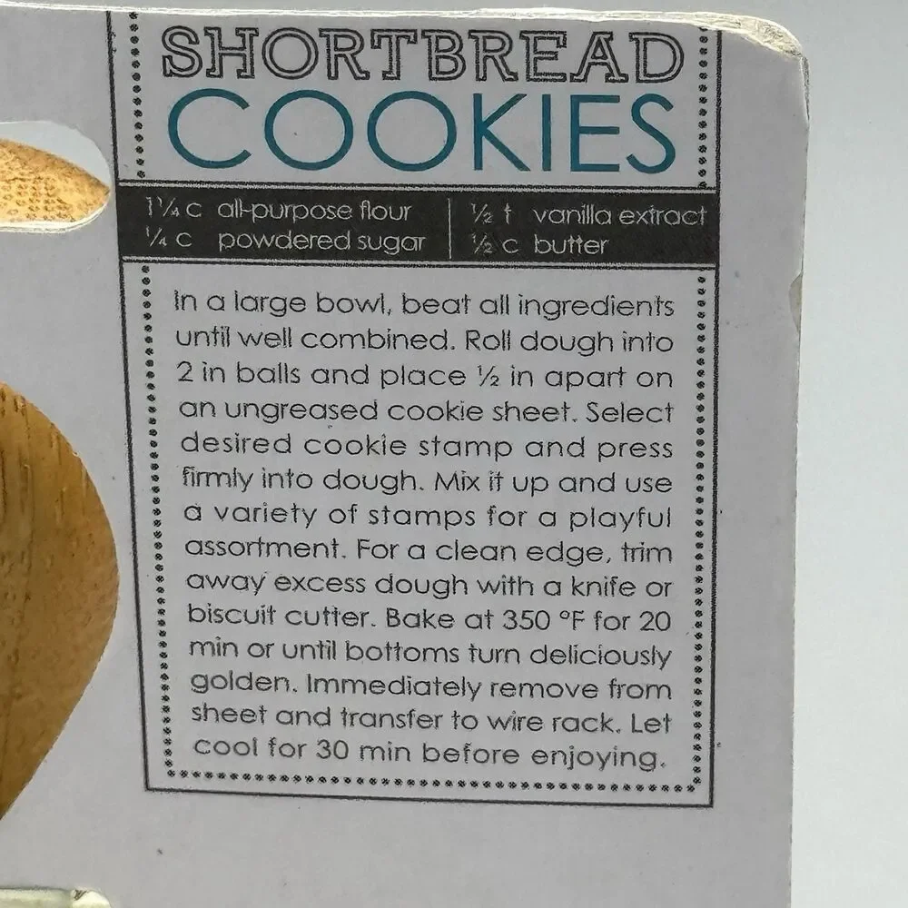 Core Kitchen Cookie Stamp Bamboo Handle 3 Interchangable Silicone Heads